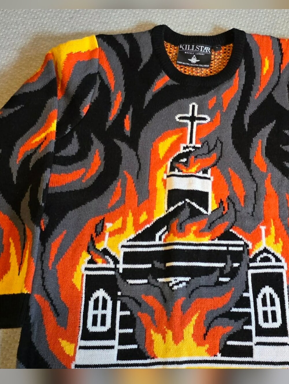 Killstar Flame Church Knit Sweater